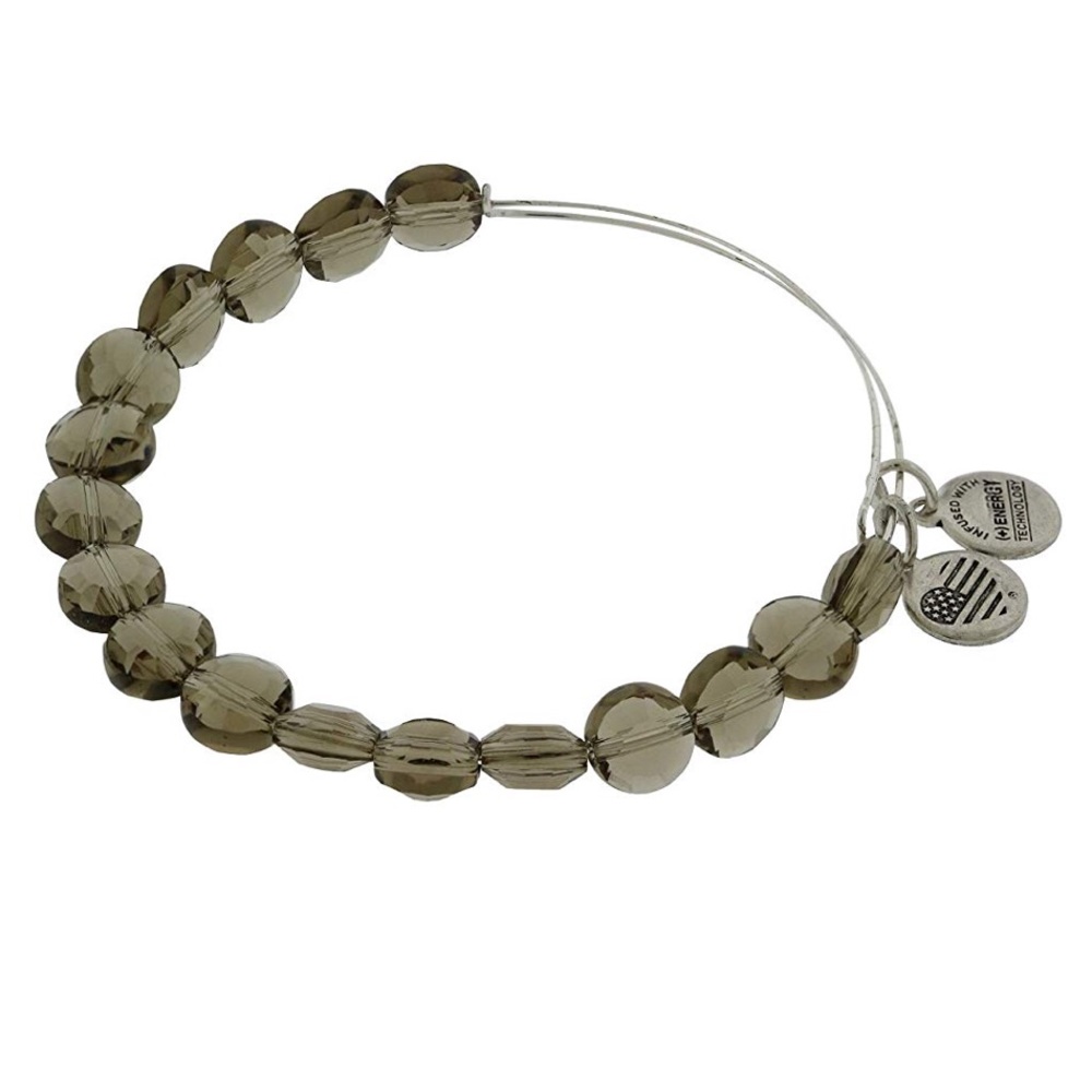 NWT Alex and Ani Smoke Luxe Bead Bangle - Picture 1 of 3